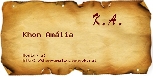 Khon Amália névjegykártya